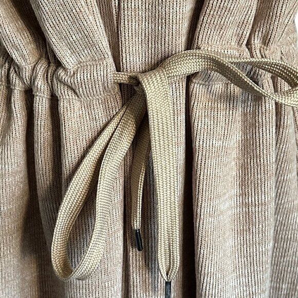 NWOT - 7 For All Mankind Tie Waist Open Cardigan in Tan & Toasted Oatmeal - Sz:S - Picture 3 of 10
